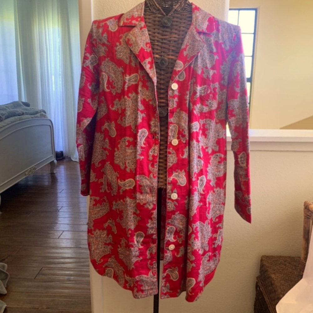 Red Ralph Lauren long button down size Lg